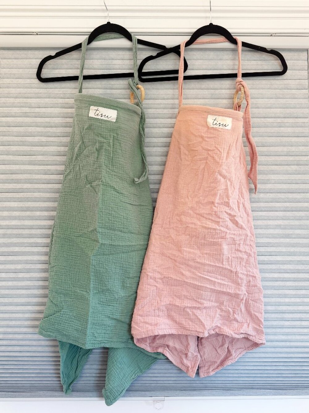 Tisu Muslin Nursing Covers Set Breastfeeding Apron + Pouches Neutral